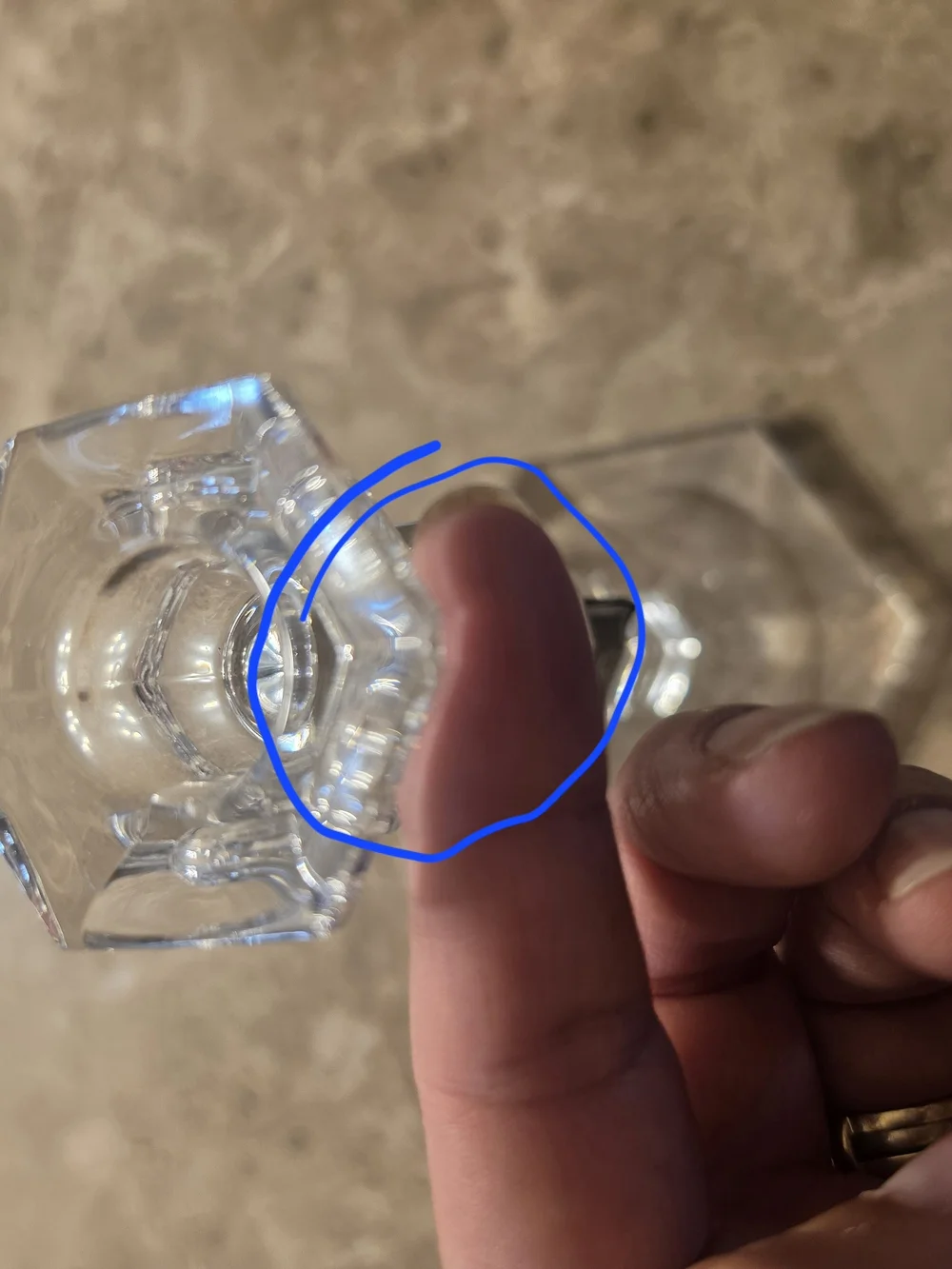 Mikasa Cambridge Clear Hexagonal Crystal Candle Holders - Pair